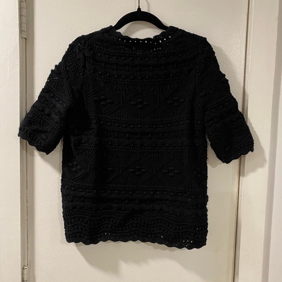 NWT Boden Claudia Textured Knitted Top Size US 4 short sleeve black sweater - Picture 6 of 10